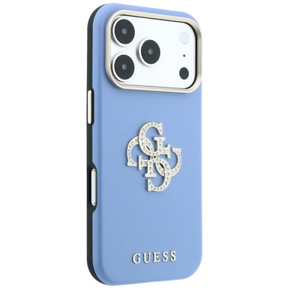 Case for Apple iPhone 18 Pro Max / 17 Pro Max, Guess, Smooth Big Strass Logo, Blue