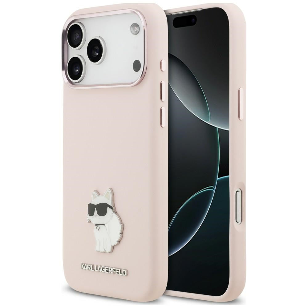 Case for Apple iPhone 18 Pro Max / 17 Pro Max, Karl Lagerfeld, Choupette Metal Pin, Pink