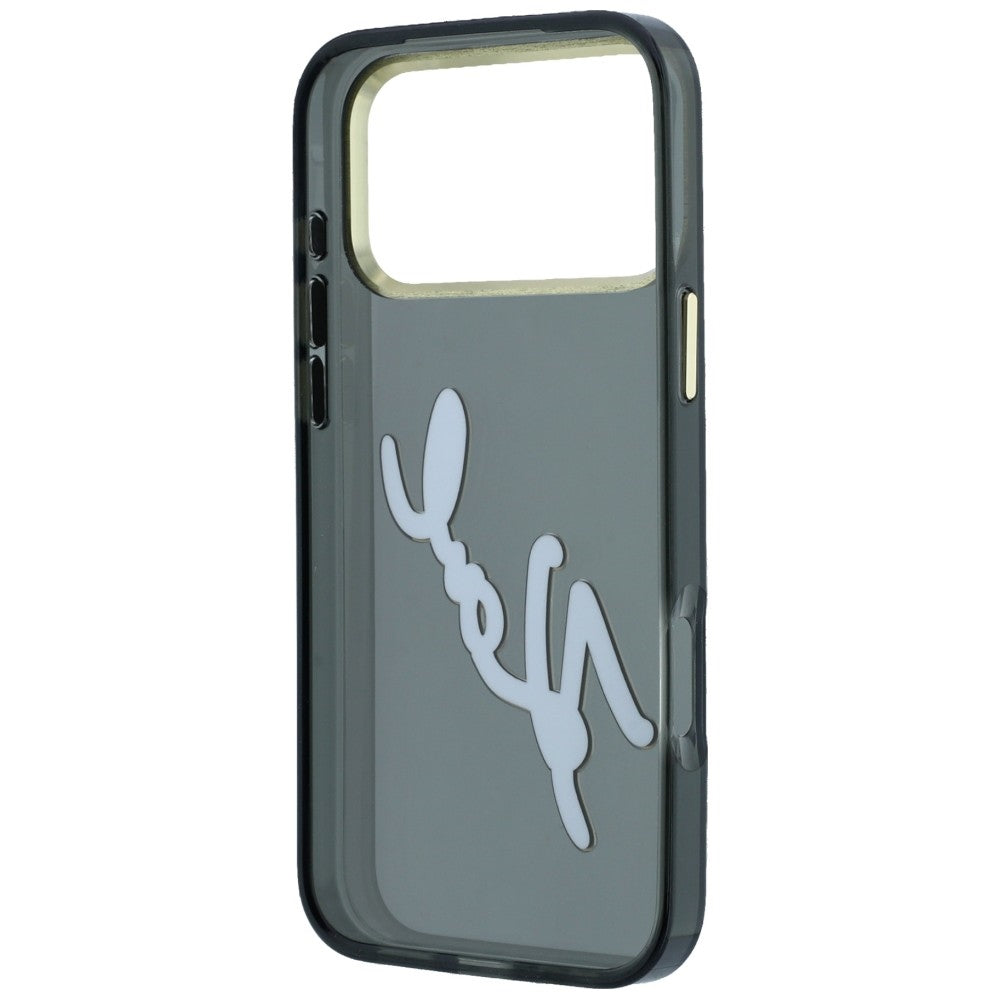 Hülle für Apple iPhone 18 Pro Max / 17 Pro Max, Karl Lagerfeld, IML Big Signature Resin Logo Metallrahmen, Schwarz