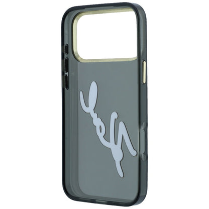 Hülle für Apple iPhone 18 Pro Max / 17 Pro Max, Karl Lagerfeld, IML Big Signature Resin Logo Metallrahmen, Schwarz