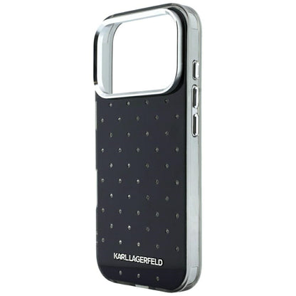 Hülle für Apple iPhone 18 Pro Max / 17 Pro Max, Karl Lagerfeld, IML Strasssteine und galvanisiertes Logo, Schwarz