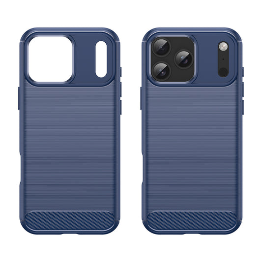 Hülle für Apple iPhone 18 Pro Max / 17 Pro Max, Techsuit, Carbon, Blau