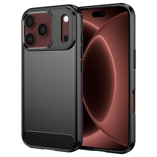 Hülle für Apple iPhone 18 Pro Max / 17 Pro Max, Techsuit, Carbon, Schwarz