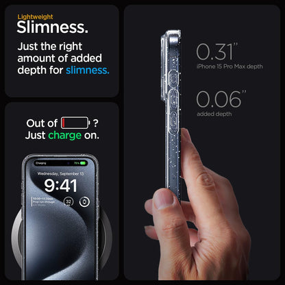 Hülle für Apple iPhone 18 Pro Max / 17 Pro Max, Techsuit, SparkleSkin, Transparent