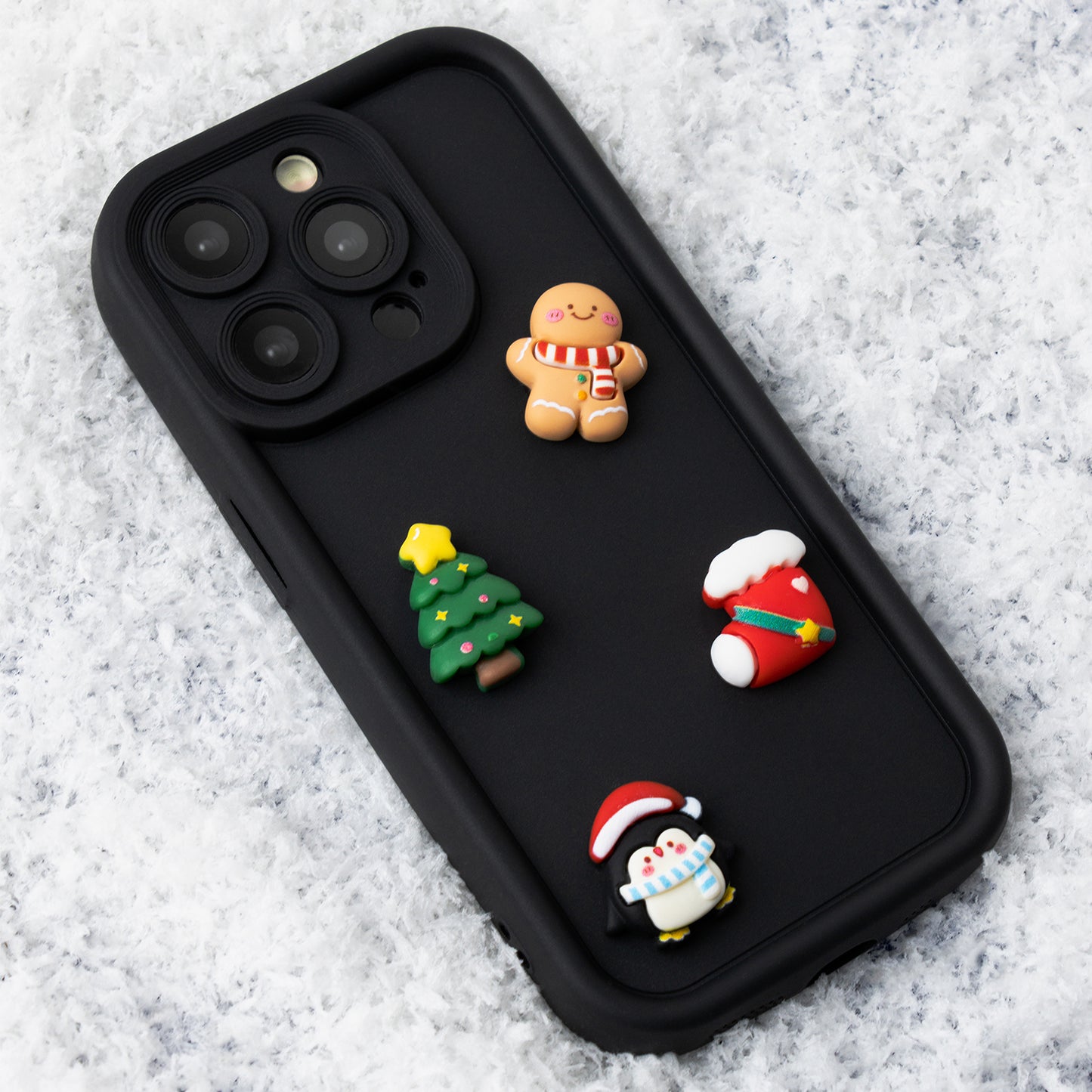 Hülle für Apple iPhone 15 Pro, OEM, Ultra Trendy 3D Weihnachten, Schwarz