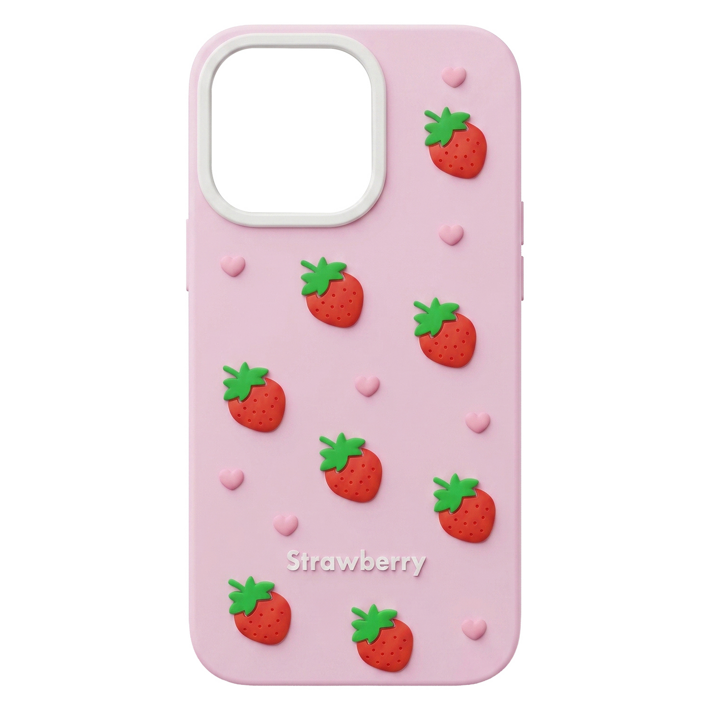 Hülle für Apple iPhone 12 / 12 Pro, OEM, Erdbeere, Rosa