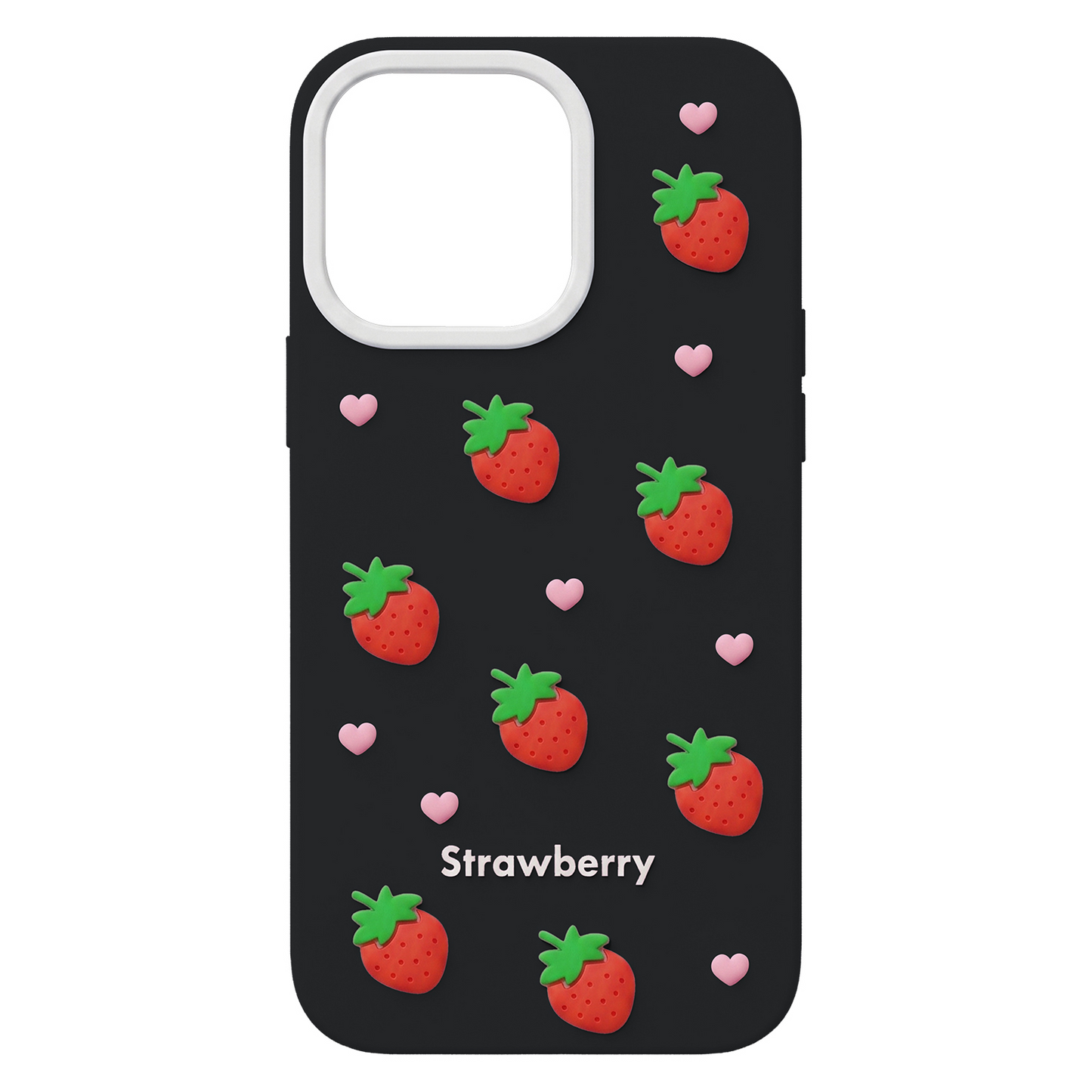 Hülle für Apple iPhone 17 Pro Max, OEM, Strawberry, Schwarz