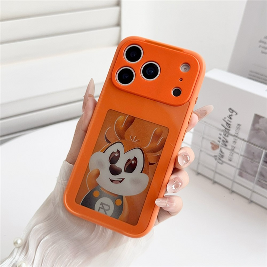 Hülle für Apple iPhone 17 Pro, OEM, individuell gestaltetes E-Ink-Display, Orange