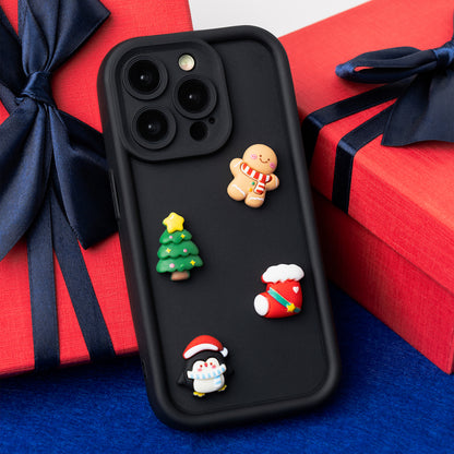 Hülle für Apple iPhone 15 Pro, OEM, Ultra Trendy 3D Weihnachten, Schwarz