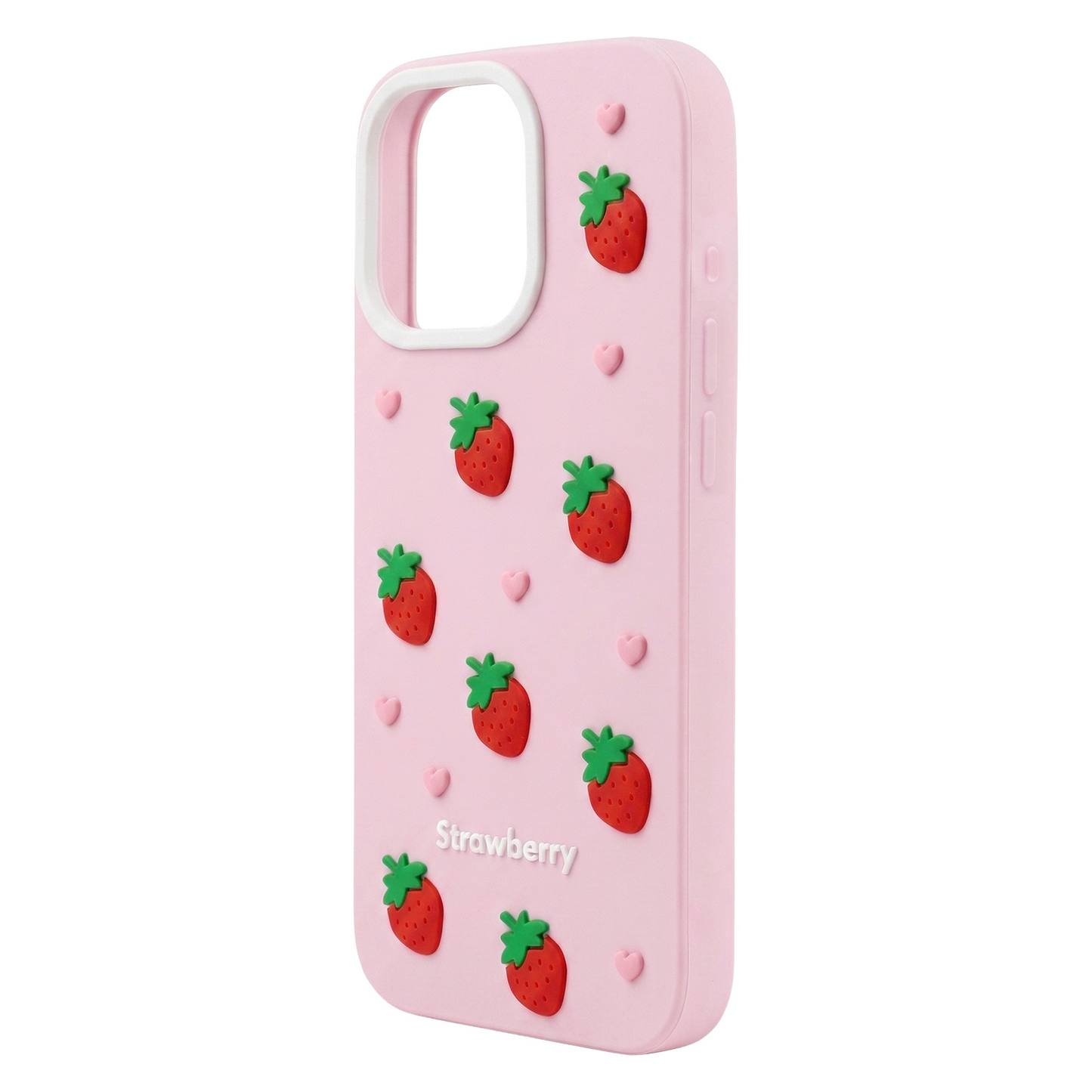 Hülle für Apple iPhone 16 Pro, OEM, Erdbeere, Rosa