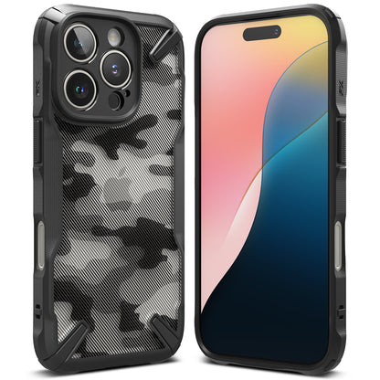 Hülle für Apple iPhone 16 Pro, Ringke, Fusion X Camo, Schwarz