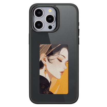 Hülle für Apple iPhone 15 Pro Max, OEM, individuell gestaltetes E-Ink-Display, Schwarz