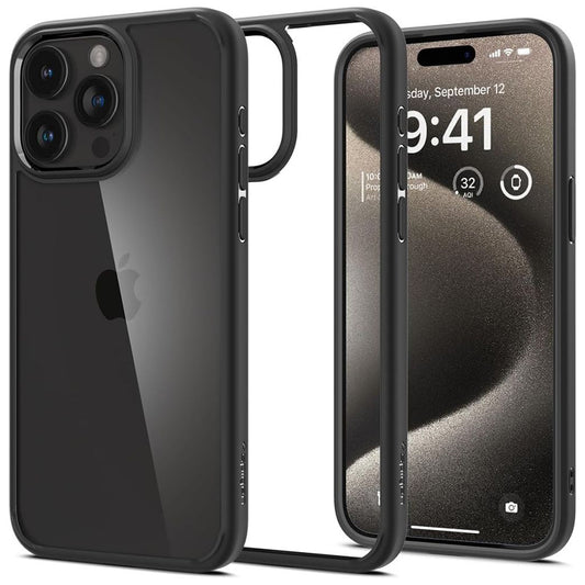 Hülle für Apple iPhone 15 Pro, Spigen, Ultra Hybrid, Schwarz ACS06713