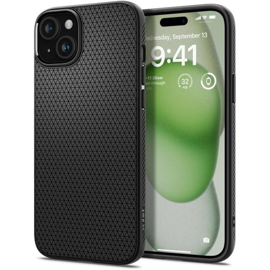 Hülle für Apple iPhone 15 Plus, Spigen, Liquid Air Matte, Schwarz ACS06650