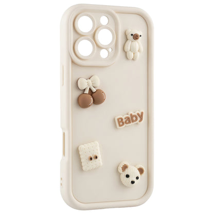 Case for Apple iPhone 15, OEM, Ultra Trendy 3D Bear, Beige