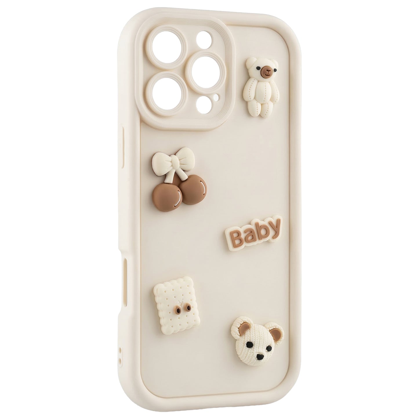 Case for Apple iPhone 17 Pro, OEM, Ultra Trendy 3D Bear, Beige