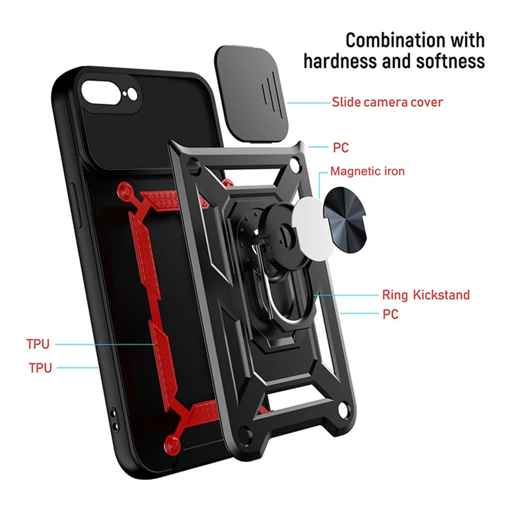 Hülle für Apple iPhone 8 Plus / 7 Plus, Techsuit, CamShield, Schwarz