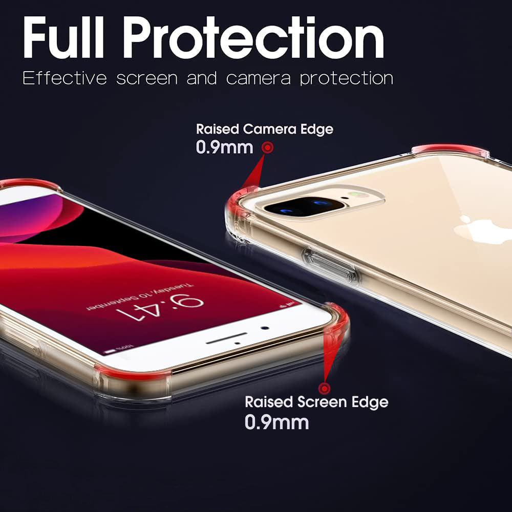 Case for Apple iPhone 8 Plus / 7 Plus, Techsuit, Shockproof Clear, Transparent