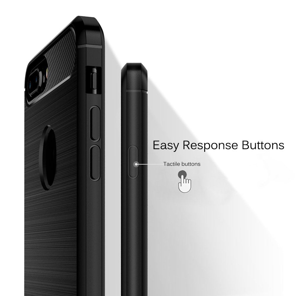 Case for Apple iPhone 8 Plus, Techsuit, Carbon, Black