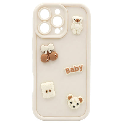 Hülle für Apple iPhone 12, OEM, Ultra Trendy 3D Bear, Beige