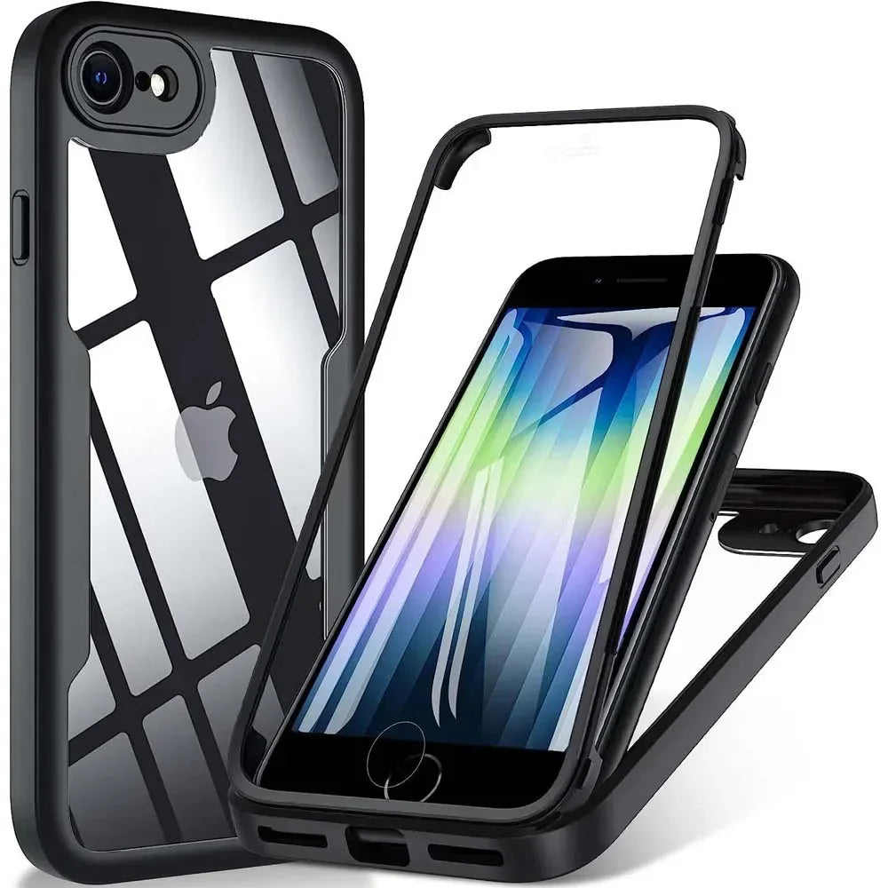 Hülle für Apple iPhone SE (2022) / SE (2020) / 8 / 7, Techsuit, ColorVerse 360, Schwarz