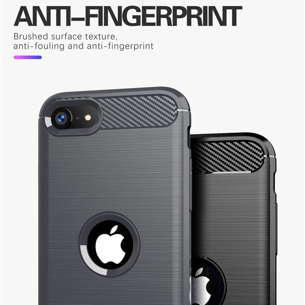 Hülle für Apple iPhone SE (2022) / SE (2020), Techsuit, Carbon, Schwarz