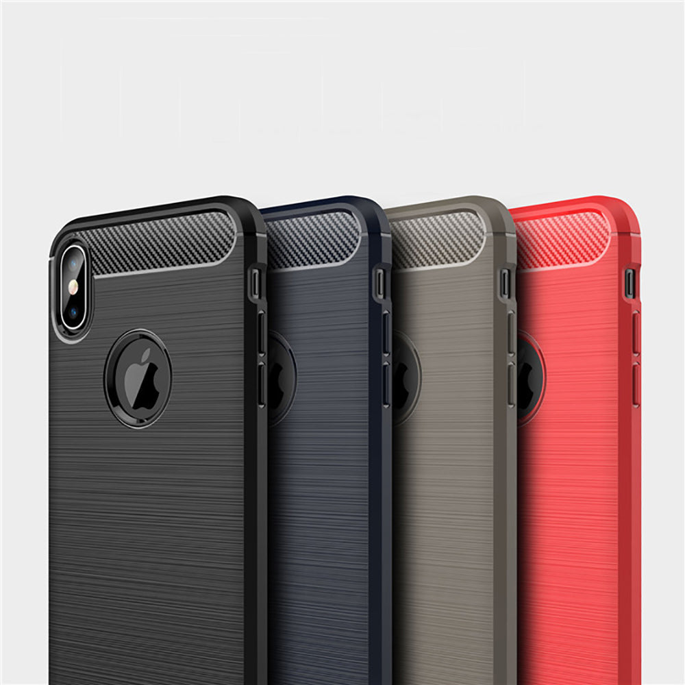 Hülle für Apple iPhone XS Max, Techsuit, Carbon, Schwarz