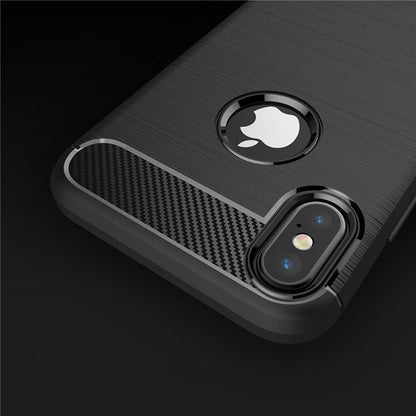 Hülle für Apple iPhone XS / X, Techsuit, Carbon, Schwarz