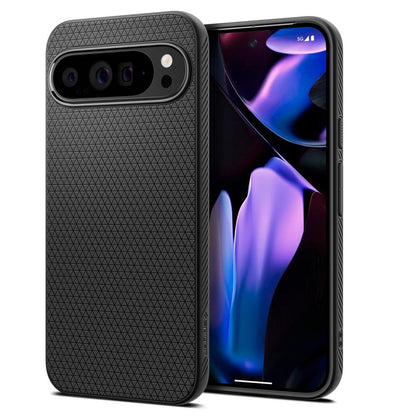 Hülle für Google Pixel 9 Pro XL, Spigen, Liquid Air Matte, Schwarz ACS07716