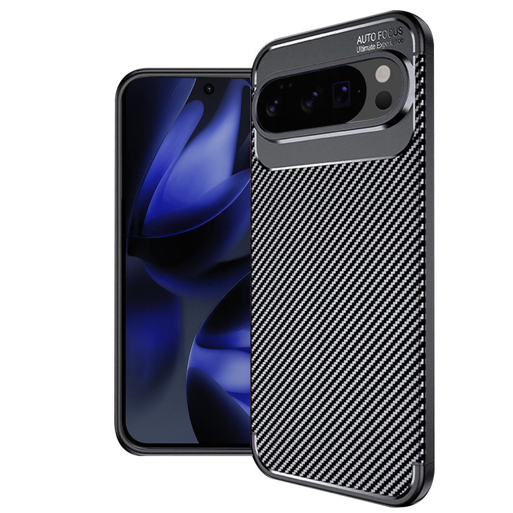 Hülle für Google Pixel 10 Pro XL, Techsuit, CarbonFiber, Schwarz