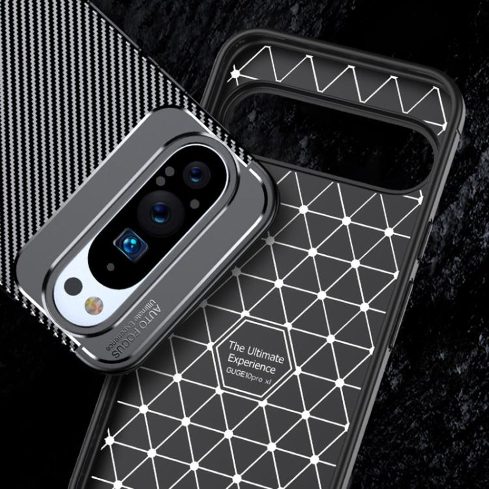 Hülle für Google Pixel 10 Pro XL, Techsuit, CarbonFiber, Schwarz