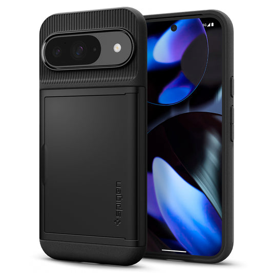 Gehäuse für Google Pixel 9/9 Pro, Spigen, Slim Armor CS, Schwarz ACS07695 