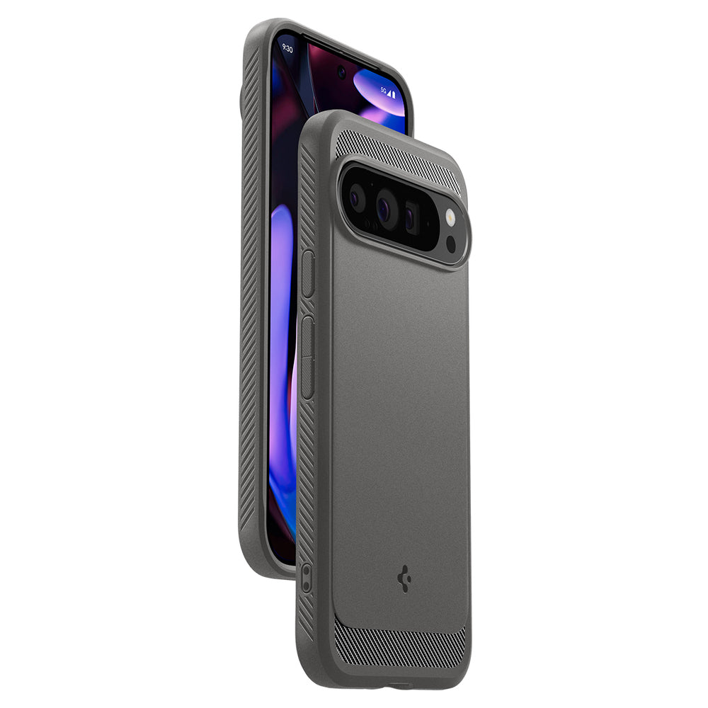 Hülle für Google Pixel 9 Pro XL, Spigen, Rugged Armor, Grau ACS07784