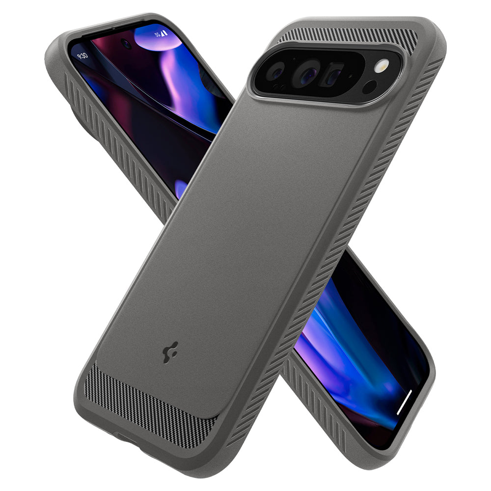 Hülle für Google Pixel 9 Pro XL, Spigen, Rugged Armor, Grau ACS07784