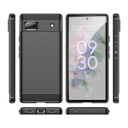 Hülle für Google Pixel 6a, Techsuit, Carbon, Schwarz