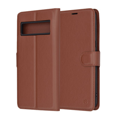 Case for Google Pixel 8 Pro, Techsuit, Leather Folio, Brown