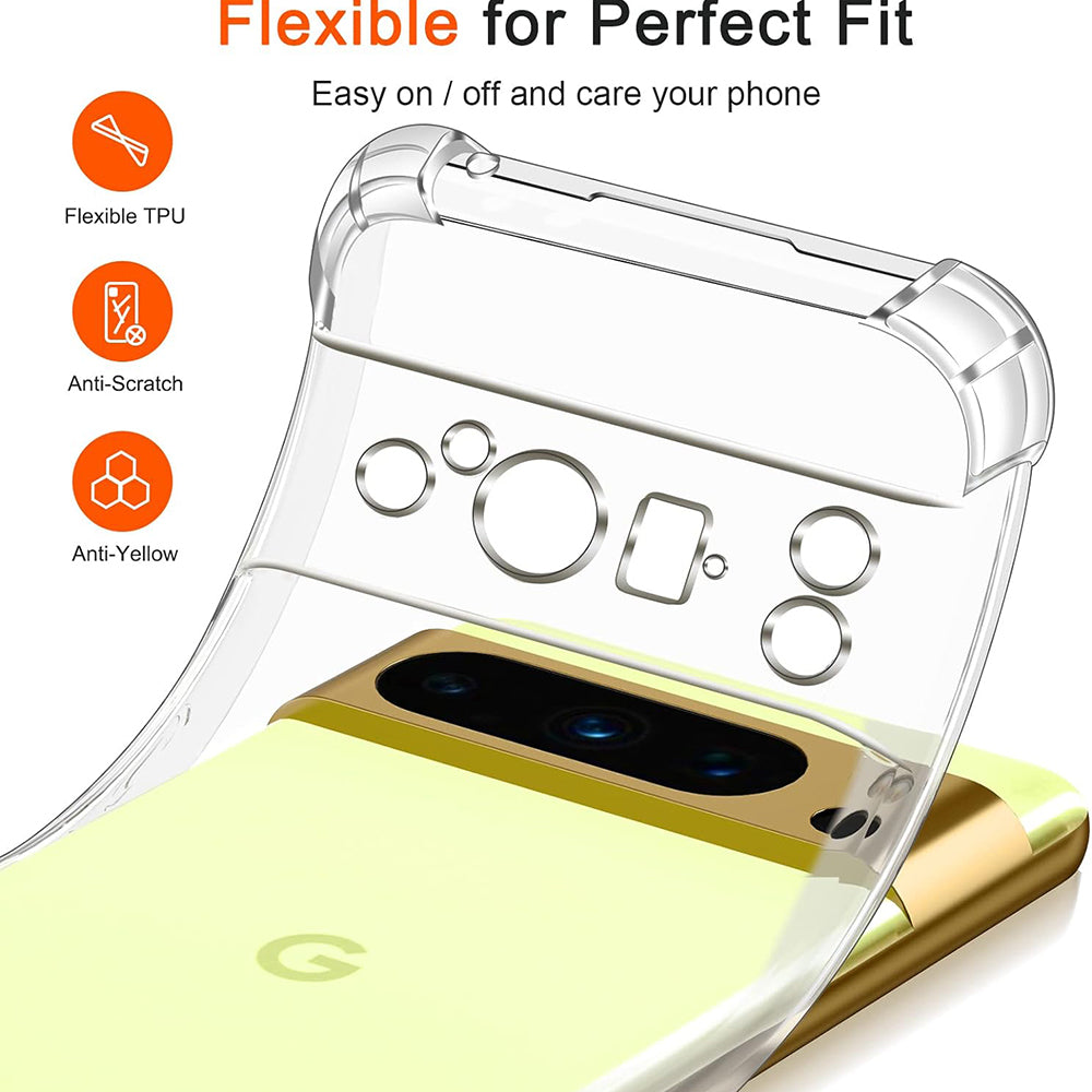 Case for Google Pixel 8 Pro, Techsuit, Shockproof Clear, Transparent