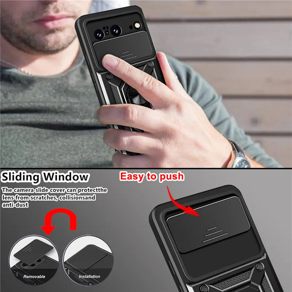 Hülle für Google Pixel 8, Techsuit, CamShield, Schwarz