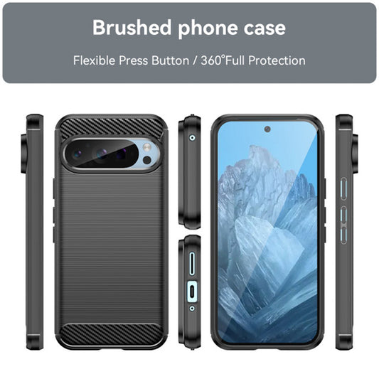 Hülle für Google Pixel 9 / 9 Pro, Techsuit, Carbon, Schwarz