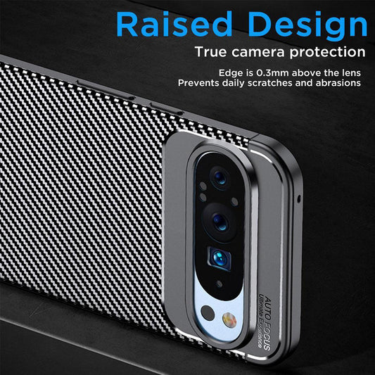 Case for Google Pixel 9 Pro, Techsuit, CarbonFiber, Black