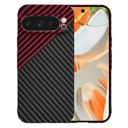Hülle für Google Pixel 9 Pro, Techsuit, Carbonite FiberShell, Schwarz Rot