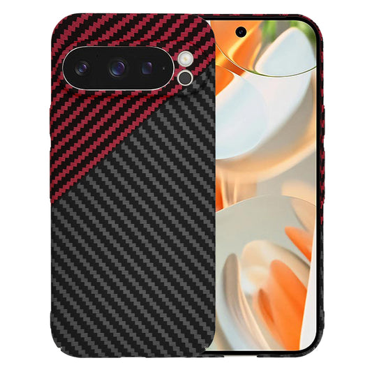 Case for Google Pixel 9 Pro, Techsuit, Carbonite FiberShell, Black Red