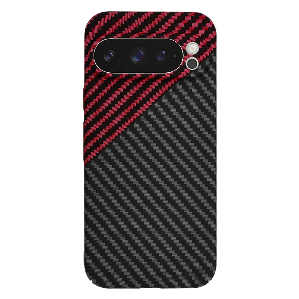 Hülle für Google Pixel 9 Pro, Techsuit, Carbonite FiberShell, Schwarz Rot