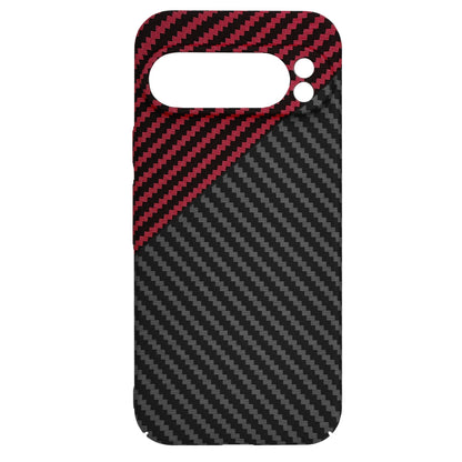 Hülle für Google Pixel 9 Pro, Techsuit, Carbonite FiberShell, Schwarz Rot