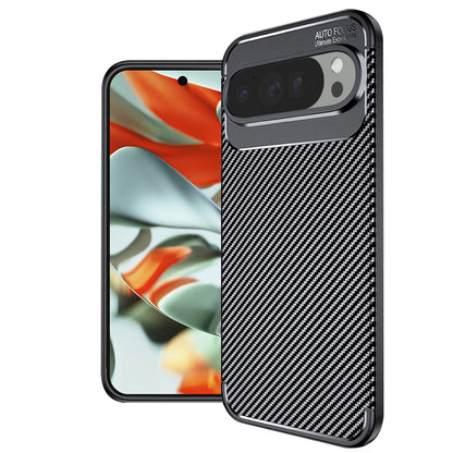 Hülle für Google Pixel 9 Pro XL, Techsuit, CarbonFiber, Schwarz