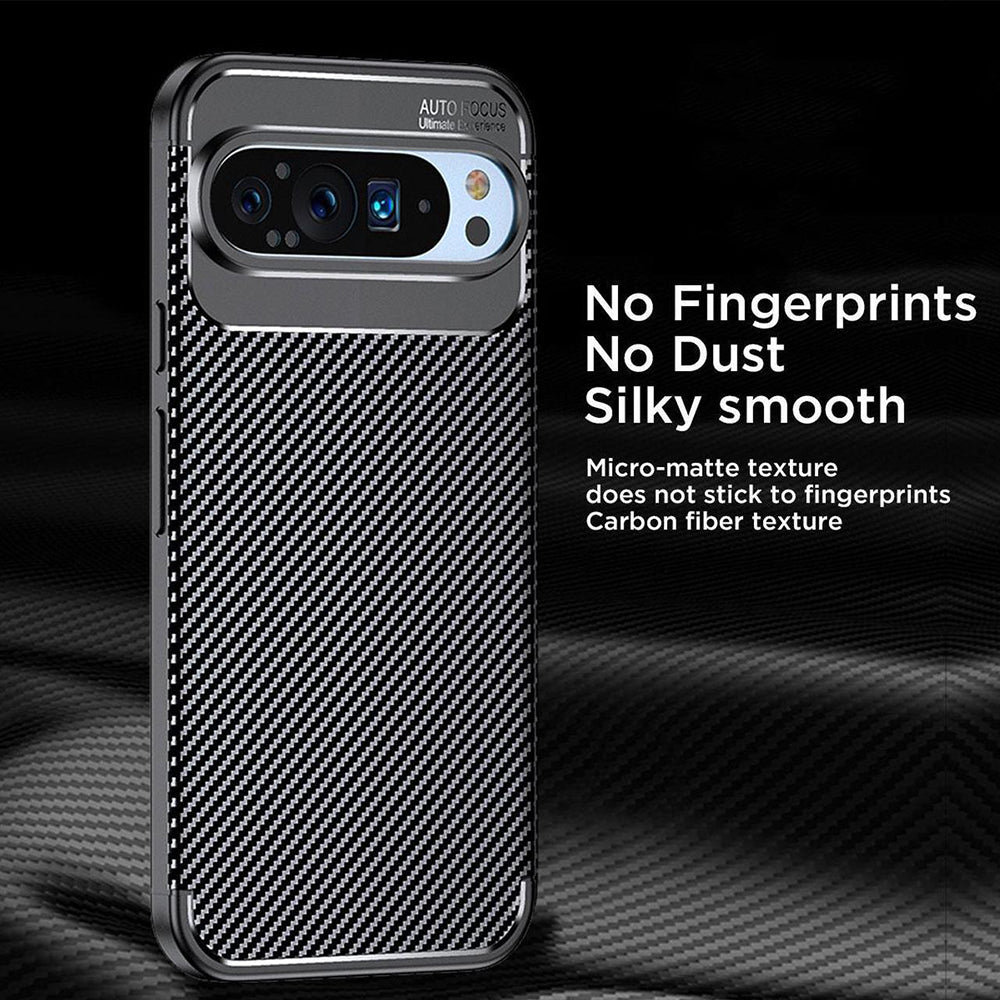 Hülle für Google Pixel 9 Pro XL, Techsuit, CarbonFiber, Schwarz