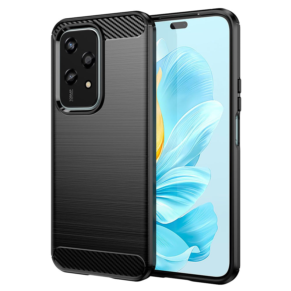 Hülle für Honor 200 Lite, Techsuit, Carbon, Schwarz