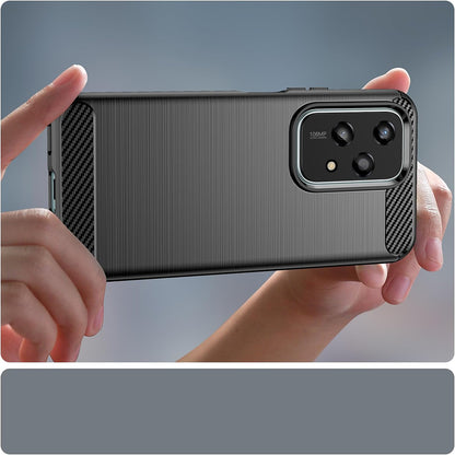 Hülle für Honor 200 Lite, Techsuit, Carbon, Schwarz