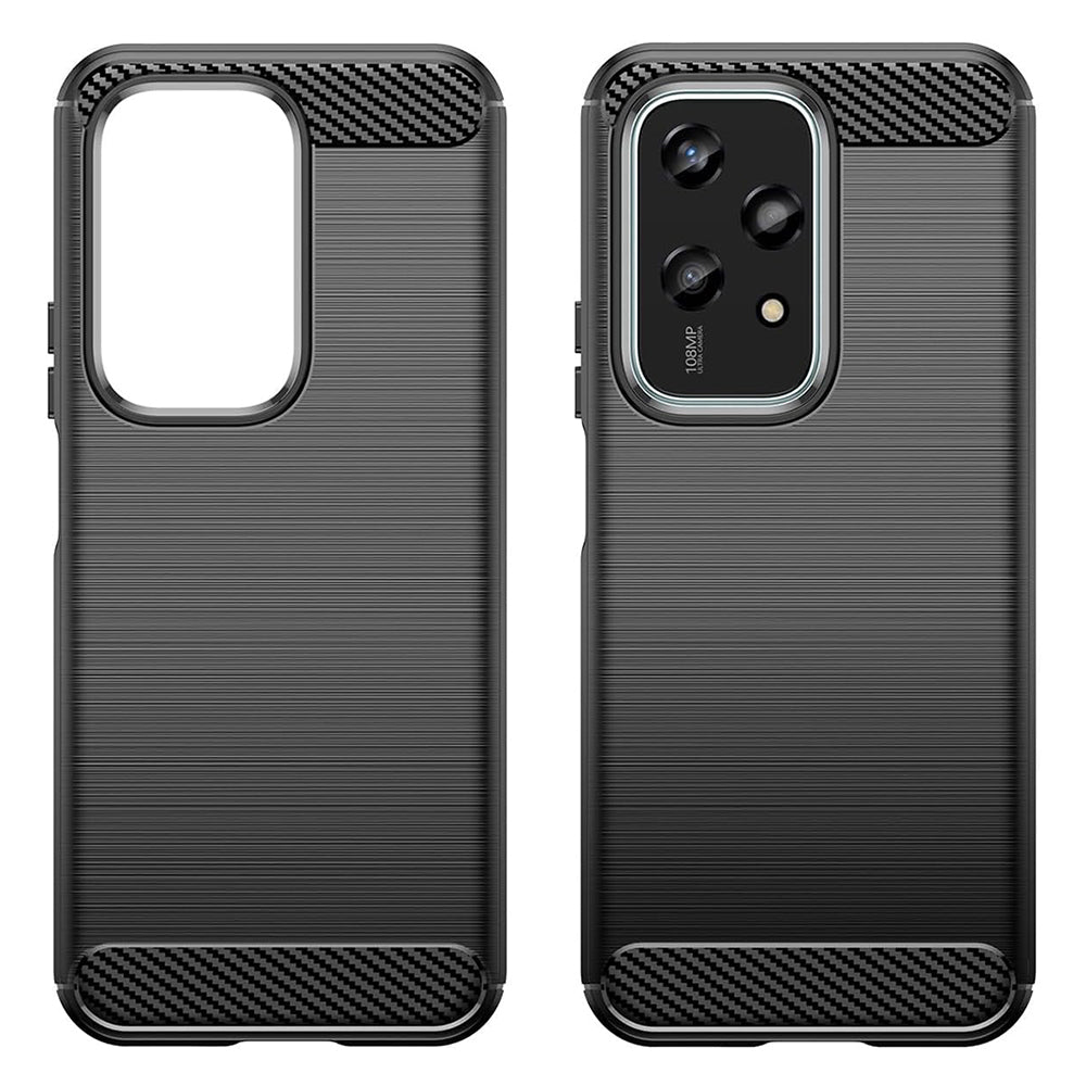 Hülle für Honor 200 Lite, Techsuit, Carbon, Schwarz