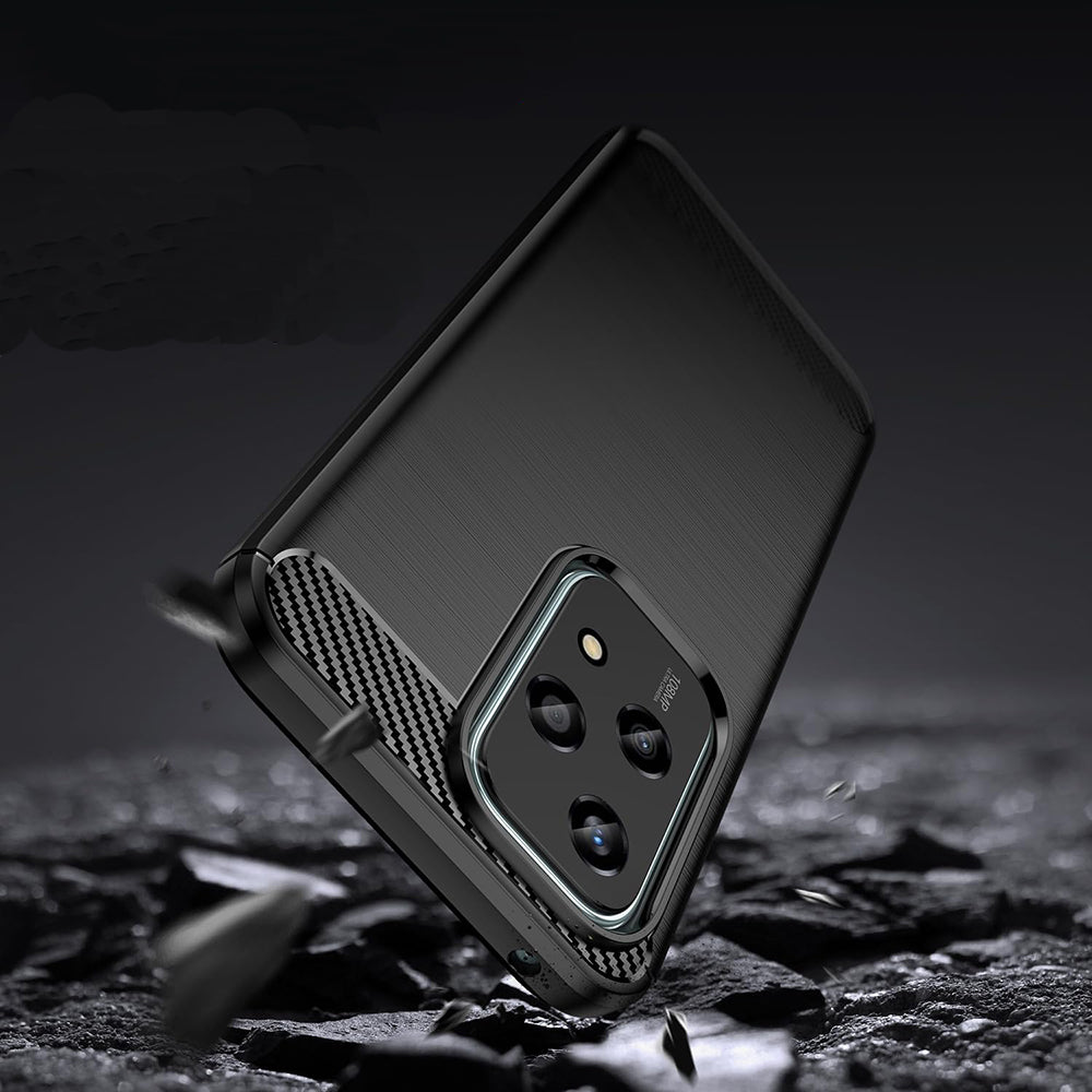 Hülle für Honor 200 Lite, Techsuit, Carbon, Schwarz